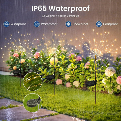 Outdoor Solar Fairy Lights 120 LED Two Pack Warm White Decor For Yard Patio Pathway Balcony With Upgraded Solar Panel Waterproof