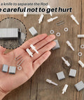 Spring Loaded Plantation Shutter Pins And Heavy Duty Magnets Complete 125 Piece Repair Kit With Screws for Windows Doors showing pins and clips.