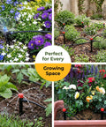 Collage of 100Ft Drip Irrigation System Kit With Quick Connect For Easy Install Garden Watering in flower and vegetable gardens