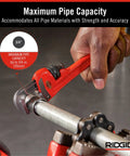 Person using Heavy Duty 6 Inch Straight Pipe Wrench For Plumbing Projects With Serrated Steel Jaw And Cast Iron Handle Red Finish