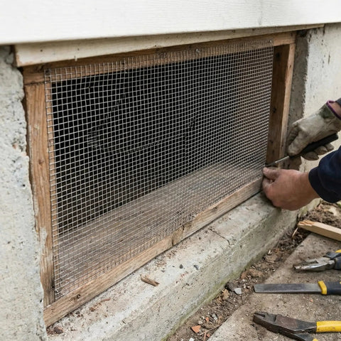 Installing Heavy Duty Stainless Steel Mesh Screen Roll For Real Ventilation 12 By 60 Inches 5 Mesh over a window vent