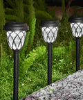 10 Pack Solar Outdoor Lights for Garden Pathway and Walkway Driveway Sidewalk and Yard Black with Cool White LED