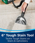 Big Green Professional Carpet Cleaner With XL DirtLifter PowerBrush, 9 Inch Long Reach Hose, 6 Inch Tough Stain Tool on stairs