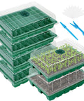 Six Pack Seed Starter Tray Kit With Forty Cell Trays And Humidity Dome, Base, Mini Propagator, For A Total Of 240 Cells To Grow Greenhouse Plants Indoors