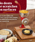 Dope Manual Grain Mill With Wooden Table And Low Hopper Cast Iron Nixtamal Grinder For Corn Rice Chickpeas And Masa Easy Clamp On Countertop Attachment Durable Kitchen Milling Tool For Fresh Flour