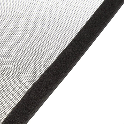 Close-up of durable fiberglass mesh on Magnetic Screen Door 70 Inch By 79 Inch With Built In Magnets, edge detail visible.