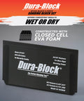 Dura-Block six-piece flexible EVA foam auto body sanding block kit for wet or dry sanding shown in package