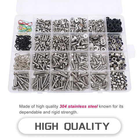 Beefy Universal RC Screw Kit 1008Pcs 304 Stainless Steel Fasteners Set For Traxxas Axial HPI Redcat Losi And More shown in organizer