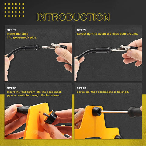 Assembly instructions for LED Lighted Magnifying Third Hand Soldering Station With Five Adjustable Arms.