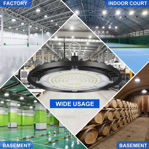 High Bay LED Shop Light 150W, 150 Lumens Per Watt Bright Industrial Ceiling Light, CRI Greater Than 80, UGR Under 22 for indoor spaces