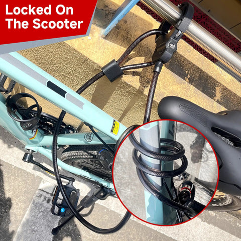 Beefy 140 Cm Anti Theft Cable Lock With Scooter Bag 13 Mm Chain Weatherproof Anti Shear Anti Rust With 3 Keys For Electric Scooters Bikes And Motorcycles Plus Heavy Duty Security Bolt Cutter Resistant Hardened Alloy Steel Construction