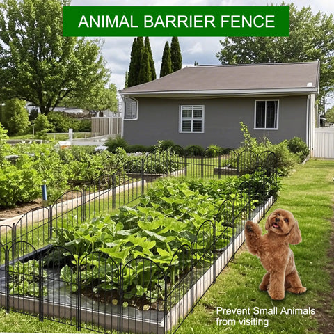 Garden Fence Panels Set Of 10 Arched Rustproof Metal Border Fence For Dogs And Pets No Dig Yard Edging 17 Inch High