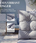 Close-up of gray cushion with water droplets on hanging egg chair featuring solution-dyed fabric, part of Hanging Egg Chair Indoor Outdoor Without Stand With Cushion Gray For Patio Backyard Balcony Porch Bedroom Tree Or Ceiling Mount Holds Up To 350 Lbs Foldable And Portable.
