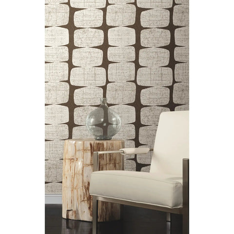 Mid Century Beads Peel And Stick Wallpaper Brown No Mess Easy To Install Repositionable And Removable 20.5 Inch Wide Roll