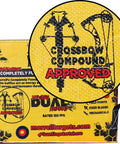 Close-up of Yellow Jacket Dual Threat Foam Archery Target Block Up To 350 FPS For Compound Bows And Crossbows detail and logos.