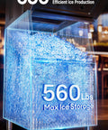 Beast Of An Industrial Ice Maker 680Lbs Per Day With 560Lbs Stainless Steel Storage Bin showcasing ice storage capacity, air cooled