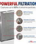 20x20x1 Electrostatic Air Filter For HVAC Systems, MERV 8 Efficiency, Washable And Reusable Furnace Filter illustration