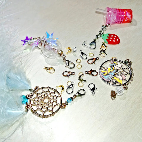 All-In-One Jewelry Making Kit packed with 720 pieces including lobster claw clasps and decorative pendants on display