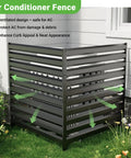 42 Inch By 38 Inch Outdoor Metal Privacy Fence Panels No Fade Rust Resistant For Outside Use, Air Conditioner Fence, Black Finish