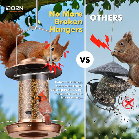 Chew Proof Metal Bird Feeder For Outdoors With Copper Finish Holds About One Point Three Two Pound Seed Three Perches