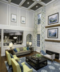 Living room with ceiling lights including Six Inch LED Retrofit Downlight 650 Lumen Dimmable Soft White 2700K 55W Equivalent