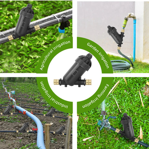 Three Quarters Inch Drip Irrigation Y Filter With 120 Mesh Stainless Screen Inline Filter In Garden And Agricultural Setup