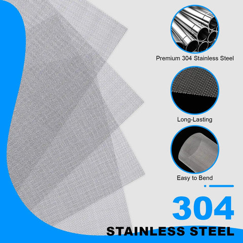 Six Pack 12 By 8 Inch Heavy Duty Stainless Steel Wire Mesh Screen With 1mm Holes And 20 Mesh No Rust Easy To Cut Durable Metal Mesh