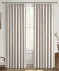 90 Inch Blackout Curtains For Living Room With Thermal Insulation And Noise Reduction Ivory Cream Set Of 2 Panels 100 Percent Light Blocking White Backing Great For Sliding Doors And Track System Pinch Pleat Or Back Tab