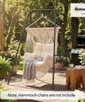 Heavy Duty Free Standing Hammock Chair Stand With Anti Slip Foot Pads And Two Carabiners for Indoor and Outdoor use on patio