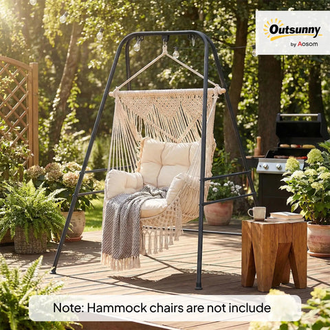 Heavy Duty Free Standing Hammock Chair Stand With Anti Slip Foot Pads And Two Carabiners for Indoor and Outdoor use on patio