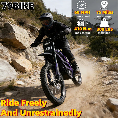 Kicking Up Serious Dust On This Heavy Duty Electric Dirt Bike Delivering 60 Mph Thrills With A Beefy 9000W Motor And Massive 72V 35Ah Battery Pack Built For Adults And Teens Rocking Dual Suspension Hydraulic Brakes And 19 Inch Off Road Tires.
