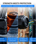 4 Port PG25 Pre-Terminated Cable Gland IP68 Waterproof Pass-Through For Enclosures No-Fuss Install No Cutting Handles Up To Four Low-Voltage Cables Weatherproof Sealing Industrial Grade Cable Gland, black