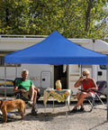 10x10 Ft Pop Up Canopy Tent For Camping Parties Events Patio Beach Backyard All Weather Heavy Duty Instant Sun Shade With Sand Bags Blue