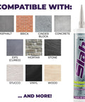Elastic Slab Concrete Crack Repair Sealant Gray 10.5 Ounce Cartridge Pack Of Twelve That Moves With Your Concrete compatible surfaces