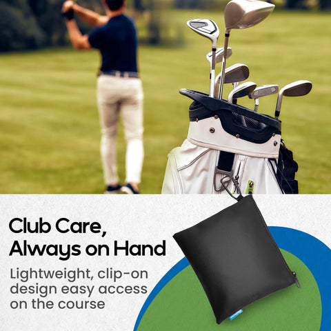Complete Golf Club Care Kit Clean, Polish, And Restore Irons, Drivers, And Putters With Scratch, Scuff, And Rust Remover, Grip Cleaner, Club Cleaner, And Polish For A Fresh Shine And Way Better Grip. golf bag clip-on pouch on course