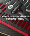 Precision Foam Cutting Kit For Custom Shadow Foam Organizers With Heavy Duty Utility Blades showcasing fitted foam for hand tools.