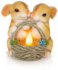 Solar Powered LED Outdoor Bunny Garden Light Statue For Yard And Lawn Decor Cute Rabbit Statue With Lit Night Glow