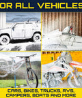 Car Wash Foam Gun And Foam Cannon For Garden Hose Scratch Free Suds Sprayer in use on car, bike, and motorcycle