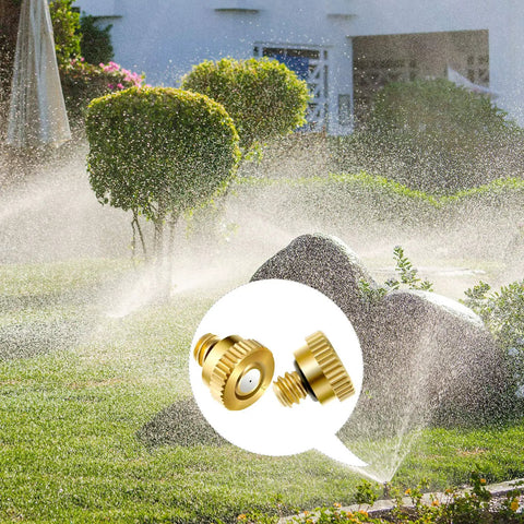 Brass Misting Nozzle Set For Low Pressure Systems, 40 Replacement Heads With 0.4 Mm Orifice, in garden use