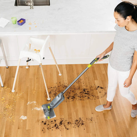 Disposable VACMOP Pad For All Floor Surfaces With Built In Dirt Chamber And Absorbent Mopping Layers White 10 Count Easy One Push Clean Up On Hard Floors on hardwood floor