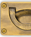 Close-up of Solid Brass Box And Drawer Pulls Set Of 2, 3 Inch Length, Vintage Industrial Cabinet Hardware showing detailed texture