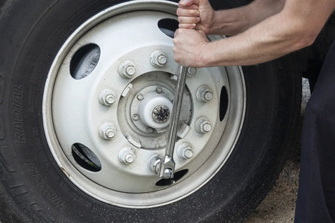 Using Three Quarter Inch Drive Hinge Handles With Ball Detent For Secure Socket Retention on vehicle wheel lug nuts