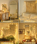 Two Pack Battery Operated Fairy Lights With Remote decorating mirror, wall, bedroom, and craft corner with cozy warm glow