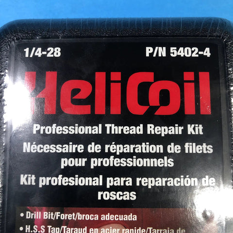 Front view of Master H-Coil 5402-4 Thread Repair Kit 1/4-28 Inch Stainless Steel 304 SS packaging with multilingual text