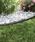 No Dig Landscape Edging Kit One And A Quarter Inch Tall With Anchoring Spikes And Coupler Twenty Foot Black Border For Beds And Lawns edging around garden