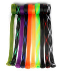 Colorful Ten Piece Rod Sock Fishing Rod Sleeve Set With Protective Covers For Flat End Or Pointed End Spinning Or Casting Rods Suitable For Sea Or Freshwater Fishing. 10 PET mesh sleeves in assorted colors