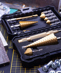 12 Piece HSS Titanium Drill Bit Set With Metric Step Drills 5 9 14 Steps And Cone Drill 4 12 20 32 MM Countersink Bits