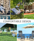 Zero Gravity Chairs Set Of 2 Portable Recliner Lounge Chairs with Cup Holder Trays and Adjustable Pillows outdoors