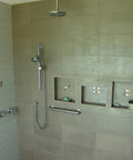 Ready To Tile Shower Niche Preformed Recess For Bathroom 11 By 16 Inches Waterproof Shelf For Shampoo And Soap installed in shower