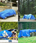 Heavy Duty Waterproof Tarp 20x20 Foot Poly Tarpaulin With Metal Grommets Every 19.5 Inches 16 Mil Thick Emergency Rain Shelter Outdoor Cover for Camping Backyard Projects and Tough As Nails Weatherproof Gear Shield covering various outdoor items